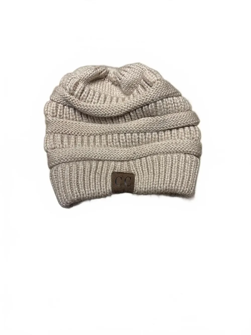New CC Knit Beanie Hat - Beige Kids Girls